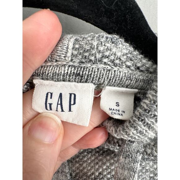GAP Hoodie Sweater Womens Small Gray Tunic Knit Cotton Cozy Casual Drawstring - Picture 4 of 6
